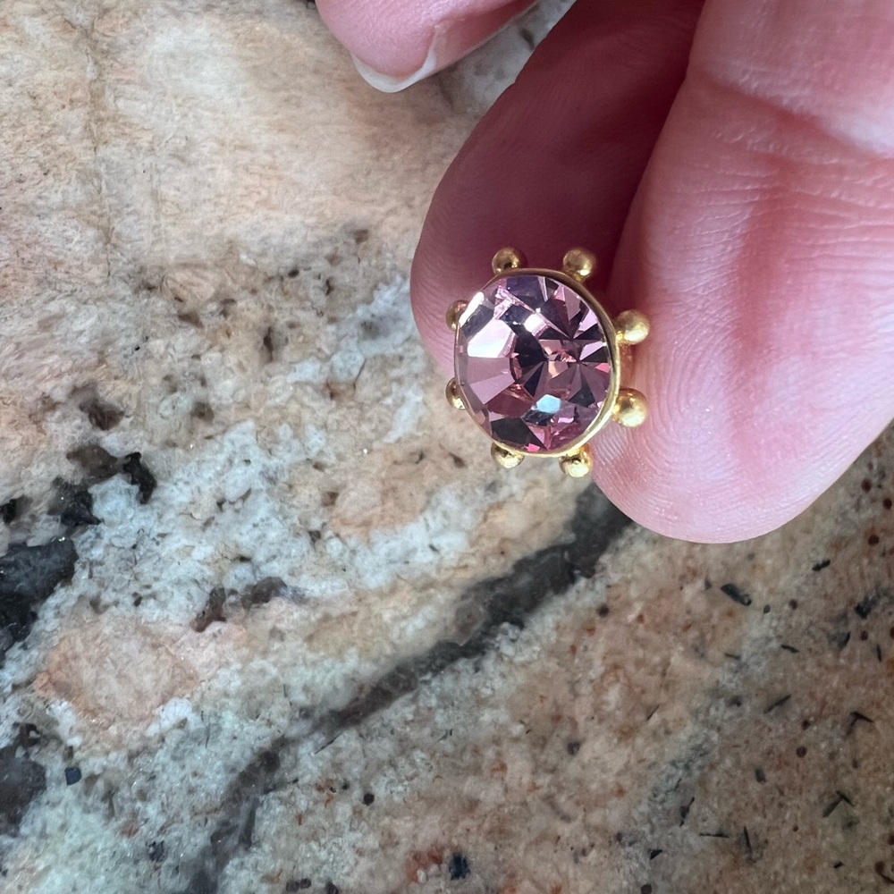 SINGLE Kate Spade Elegant Gold and Pink Stud Earrings